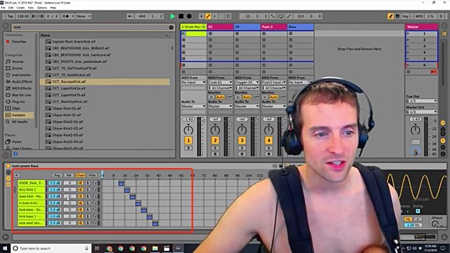 Ableton Live 10 Drum Rack with 32 Kicks on a Chain!