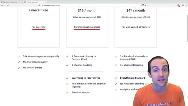 How Much Does Restream Cost? Free with Standard and $19 a Month for Facebook
