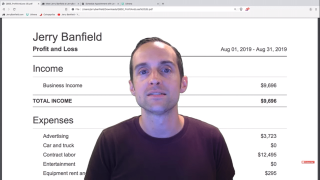 Income Report for August 2019 with Jerry Banfield: Thank You for $9,696 Earned Online