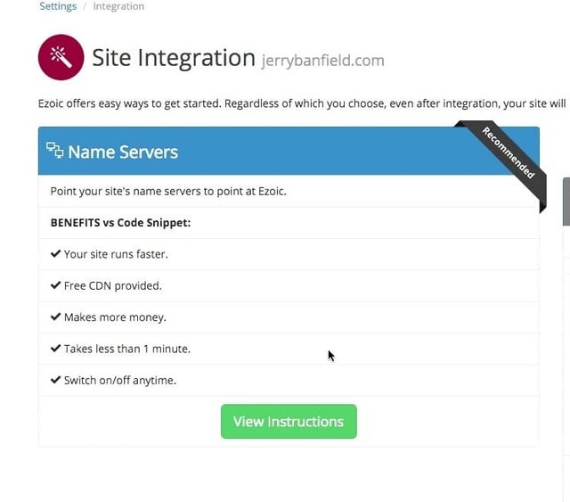 Ezoic Setup site integration