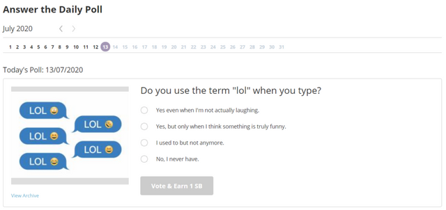daily poll in swagbucks