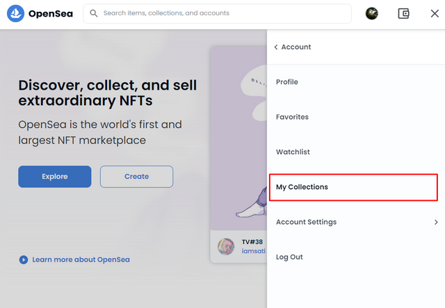 my collection on opensea