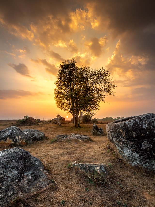 Sunset over Plain of Jars