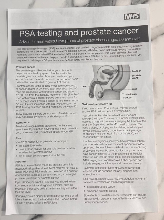 英国NHS发的关注男性前列腺健康的小手册