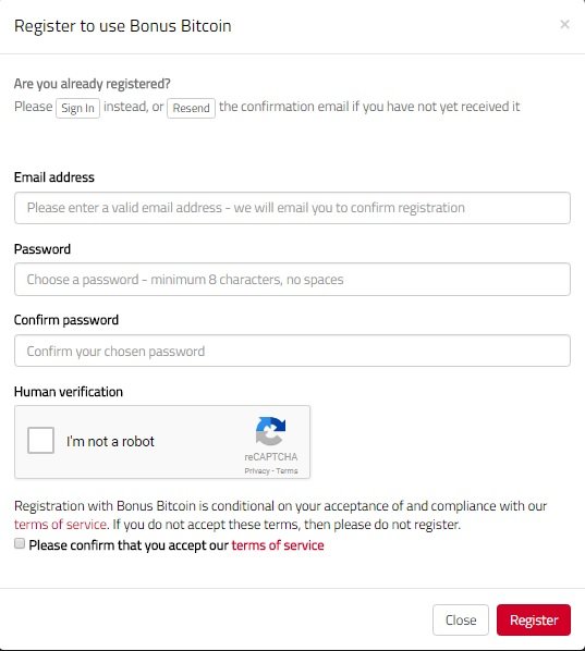bonus bitcoin registro 1