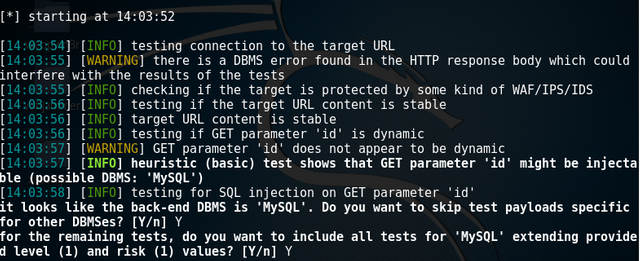 sqlmap injection possible