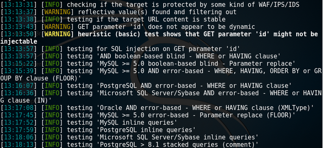 sqlmap scanning target