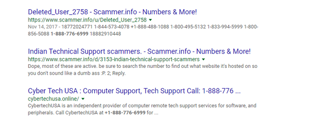 Apple Care scam web results