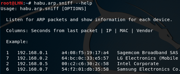 habu arp sniffing