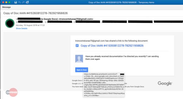 Trickbot phishing email