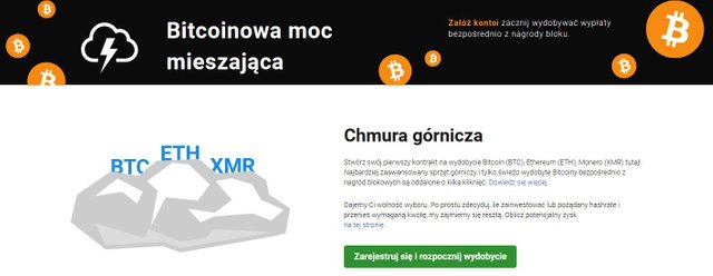 Kopalnia kryptowalut Minergate kopanie w chmurze start