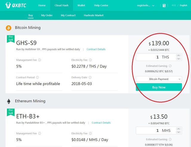 kopalnia kryptowalut OXBTC zakup hash power 1