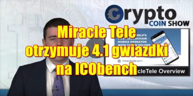 Miracle Tele otrzymuje 4.1 gwiazdki na ICObench