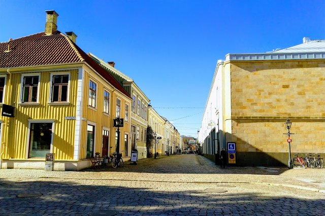 Blue sky and town centre of Jönköping