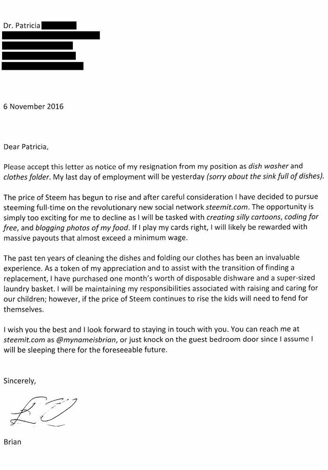 Quitting My Job Letter from steemitimages.com