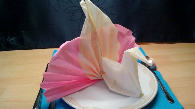 Pfau Servietten Deko Falten Peacock Napkin Folding