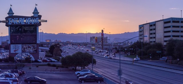 Pano created in Lightroom of shots between New York New York and the Excalibur