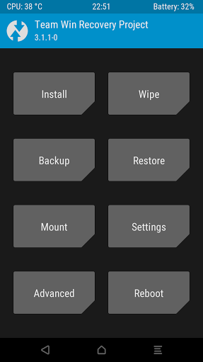 TWRP Screen