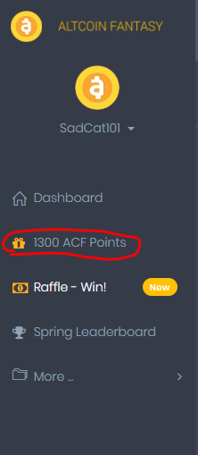 Click on ACF Points menu on the sidebar