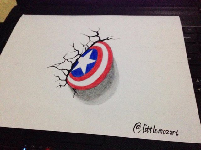 3d Drawing Captain America Shield Steemit