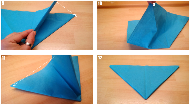 Schildkröte Illustrierte Servietten Faltanleitung