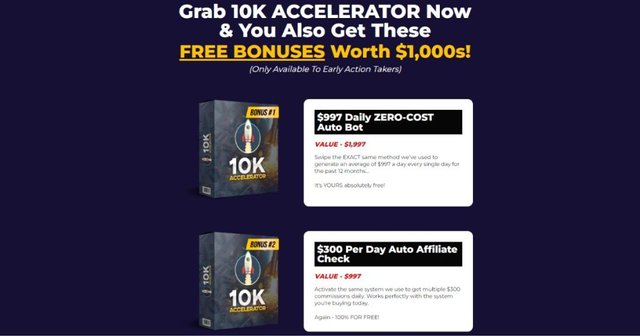 10K Accelerator Bonuses