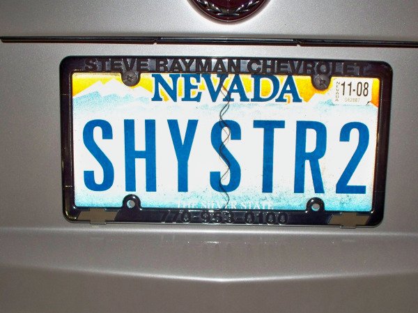 SHYSTER license plate