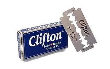 Pack of Clifton Swiss Quality Classic blades and one opened blade for show