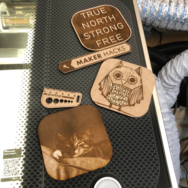 Glowforge example engraves