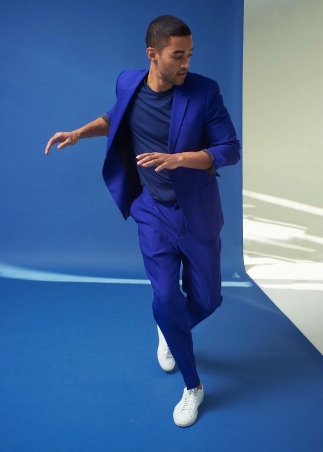 blue outfit for men