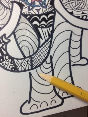 Elephant doodle art by Meredith Loughran