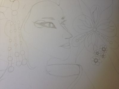 Geisha Girl by Meredith Loughran, art, doodling, drawing