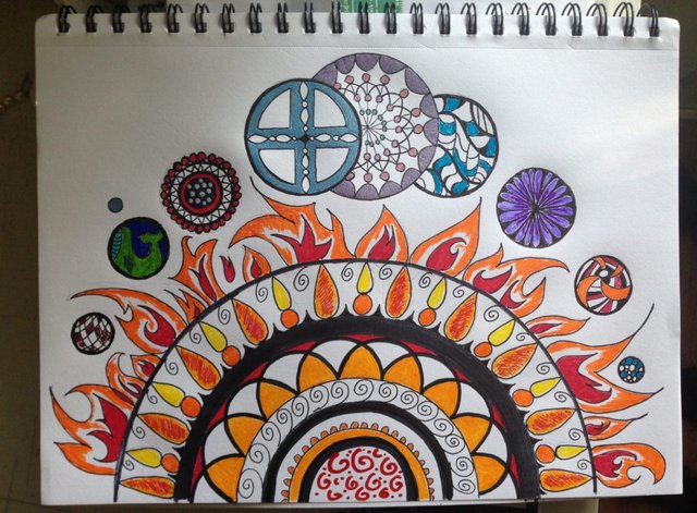 The Solar System by Meredith Loughran, art, doodling, mandala