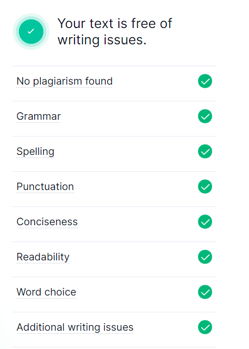 Text with replaced chars Grammarly