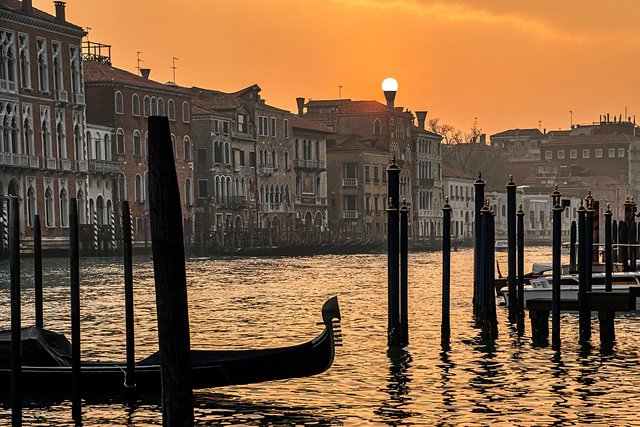 beautiful sunset in Venice