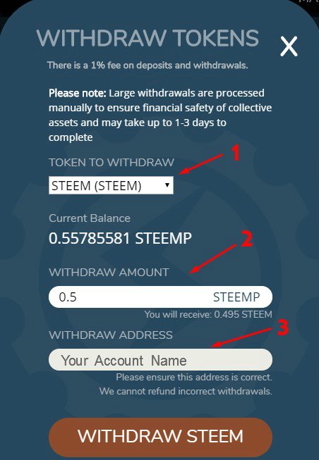 withdraw tokens