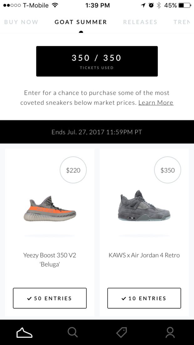 chance to get limited released shoes 