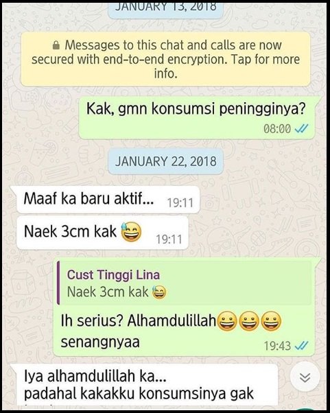 testimoni peninggi badan tiens terbaru naik 3 cm