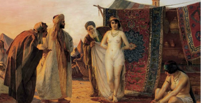 6b. Slavic slave being sold in Crimean slave market