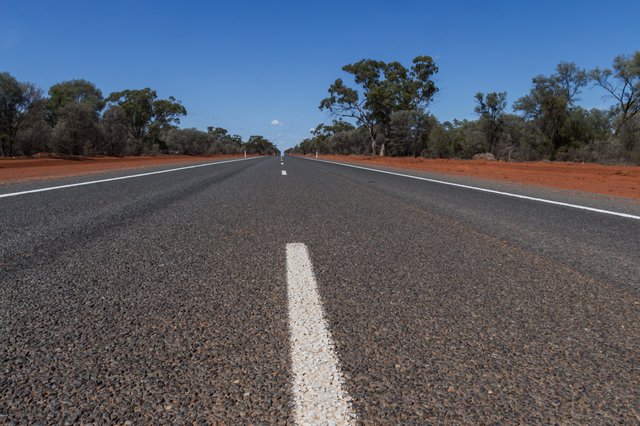 Red dirt highway in Outback Australia