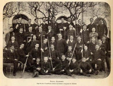 Jogo do pau in a school in Lisbon, 1903