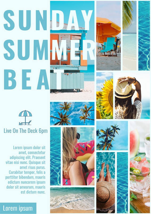 Poster template: Sunday Summer Beat poster (created by InfoART’s poster tag)