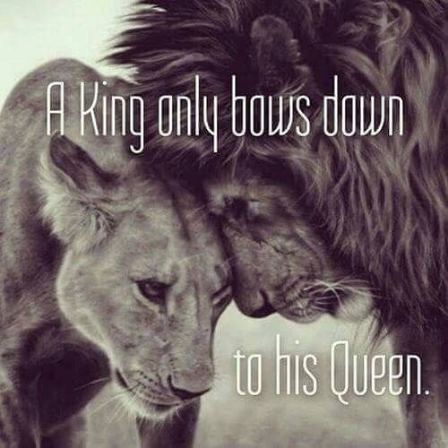 A King only bows down to his Queen