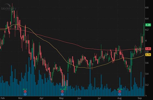 Reddit Penny Stocks to Watch BioDelivery Sciences BDSI Stock Chart