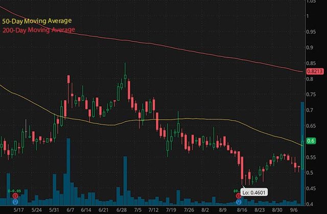 robinhood penny stocks to buy under $1 Cyren Ltd CYRN stock chart