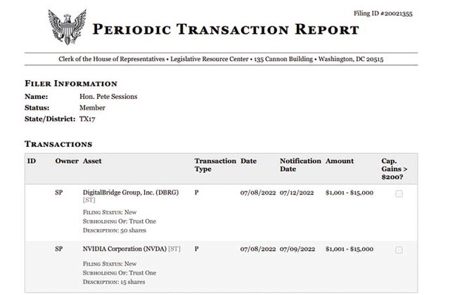 nancy pelosi trades pete sessions penny stocks