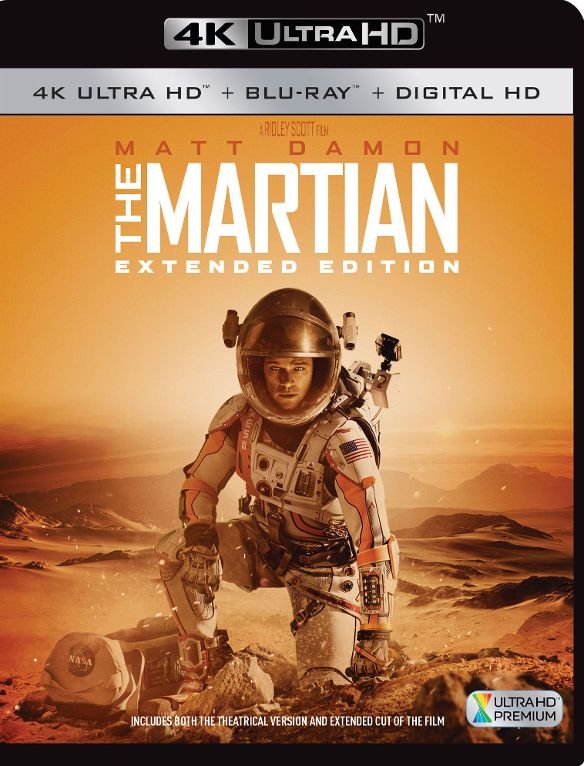 4K Ultra HD Blu-rays: The Martian: Extended Edition plus more formats $14.99 @ Best Buy (was $22.99)
