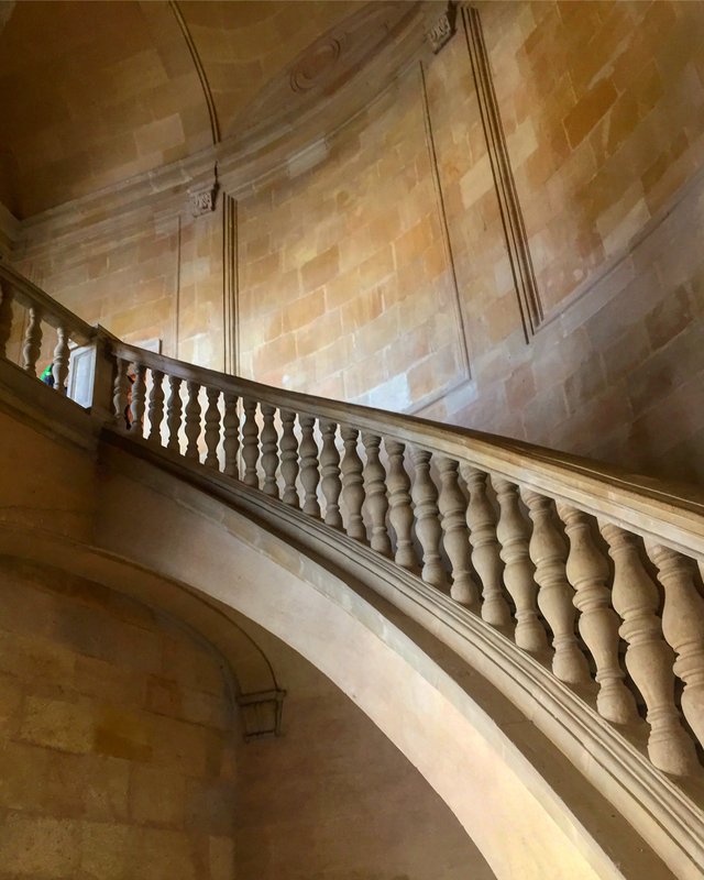 Even Fibonacci would be impressed by this curved staircase within the central plaza.
