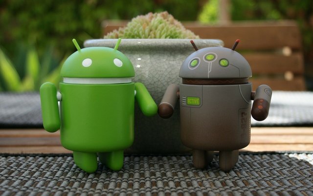 Two Android robots
