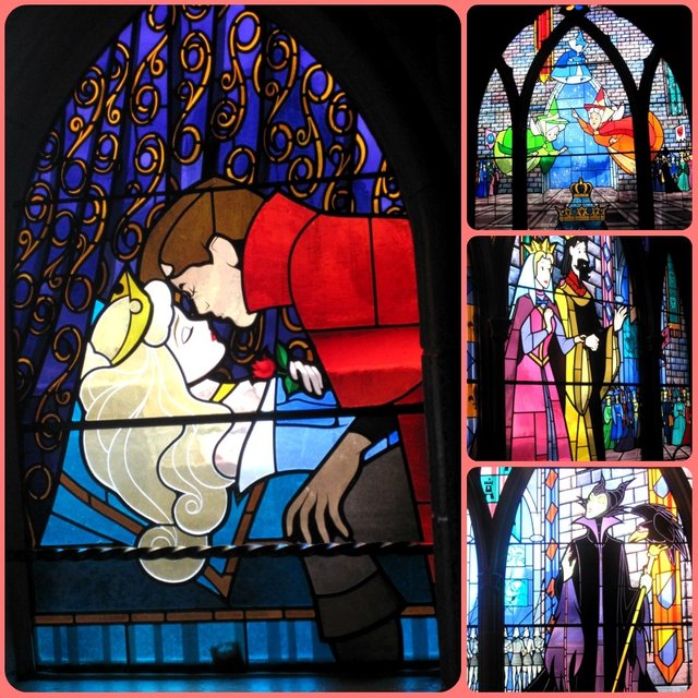 Stained Glass Window of the Film Fairies Sleeping Beauty from Walt